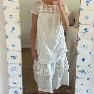 Vintage Ruffled Eyelet Dress